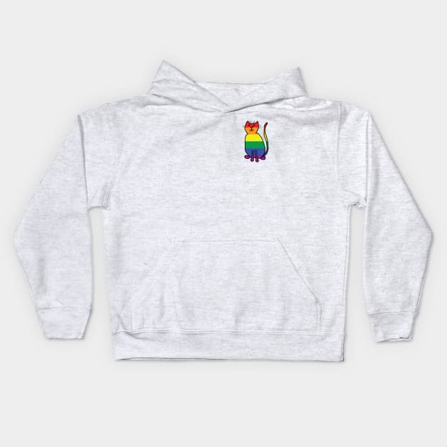 Small Pride Cat Kids Hoodie by ellenhenryart